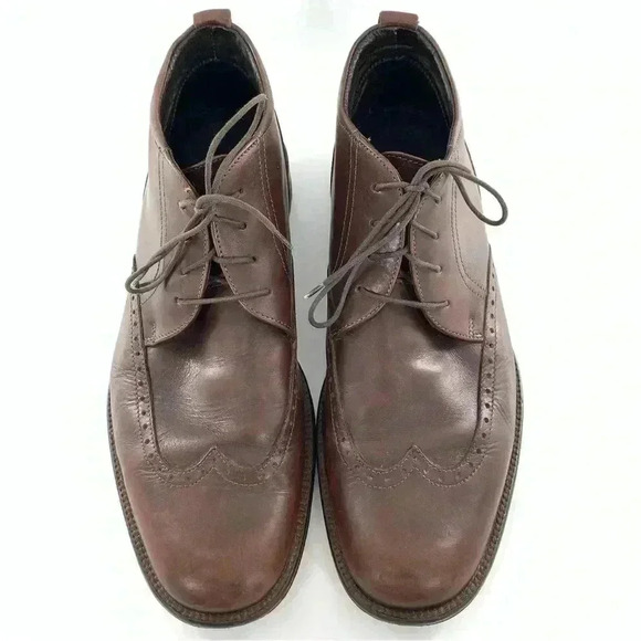 Johnson and Murphy mens chukka boot size 10 brown leather wingtip - Picture 2 of 14